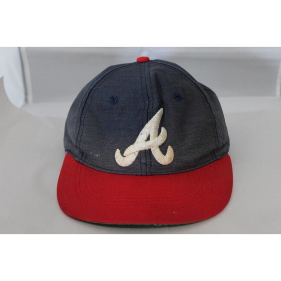 VTG 1990s MLB Atlanta Braves Pro Youth by Eds West Snapback Hat/Cap - Picture 1 of 9